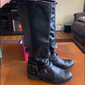 Knee High Boots with Buckles